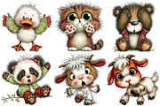 Funny Panic Animals Clipart Bundle, an Illustration by Craft Nest (Thumbnail 6 of 11)