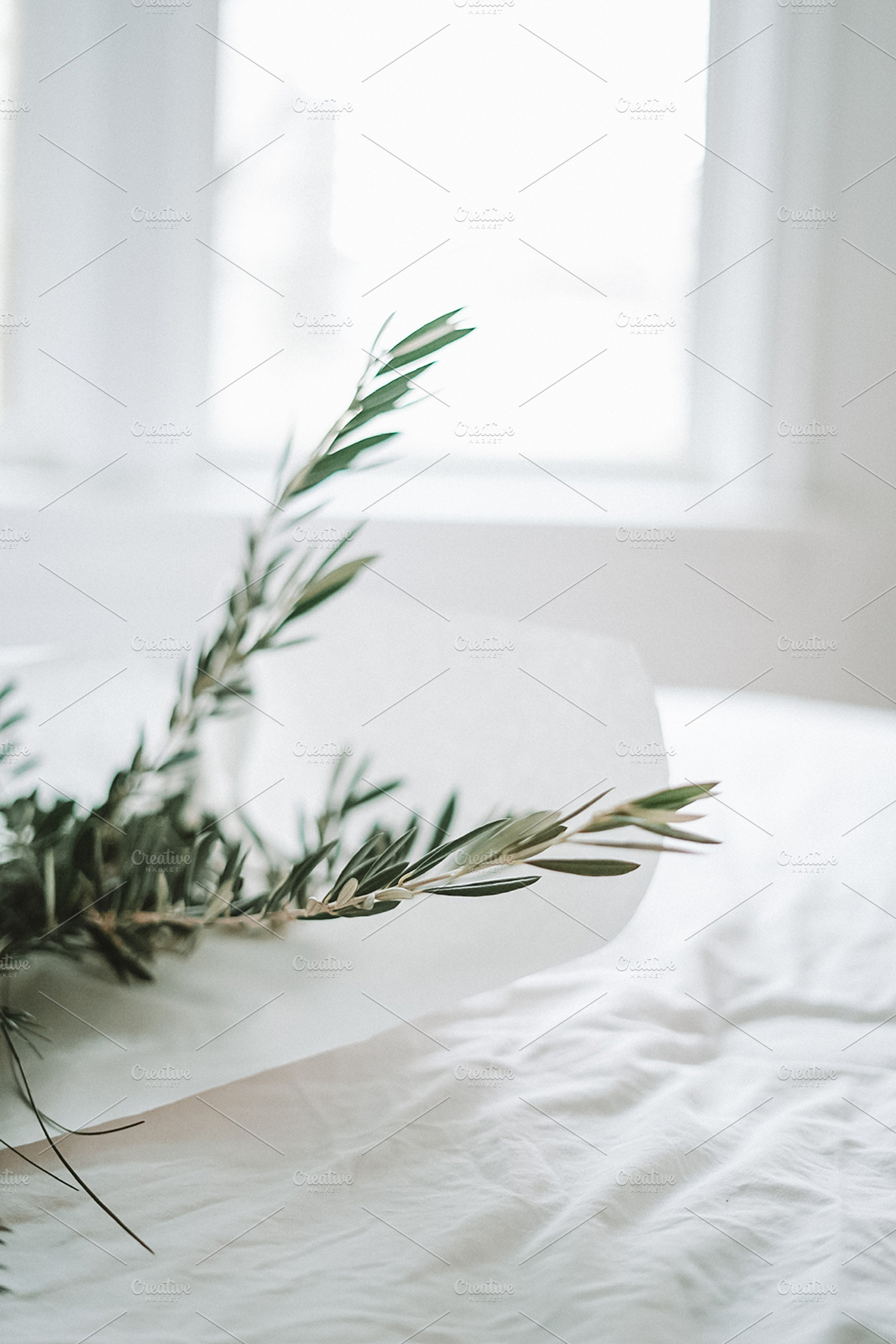 Bouquet on Bed, an Architecture Photo by Marissa Cristina