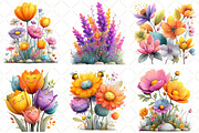 Whimsical Spring Garden Flower Clipa, an Illustration by Black Bird Studio (Thumbnail 3 of 5)