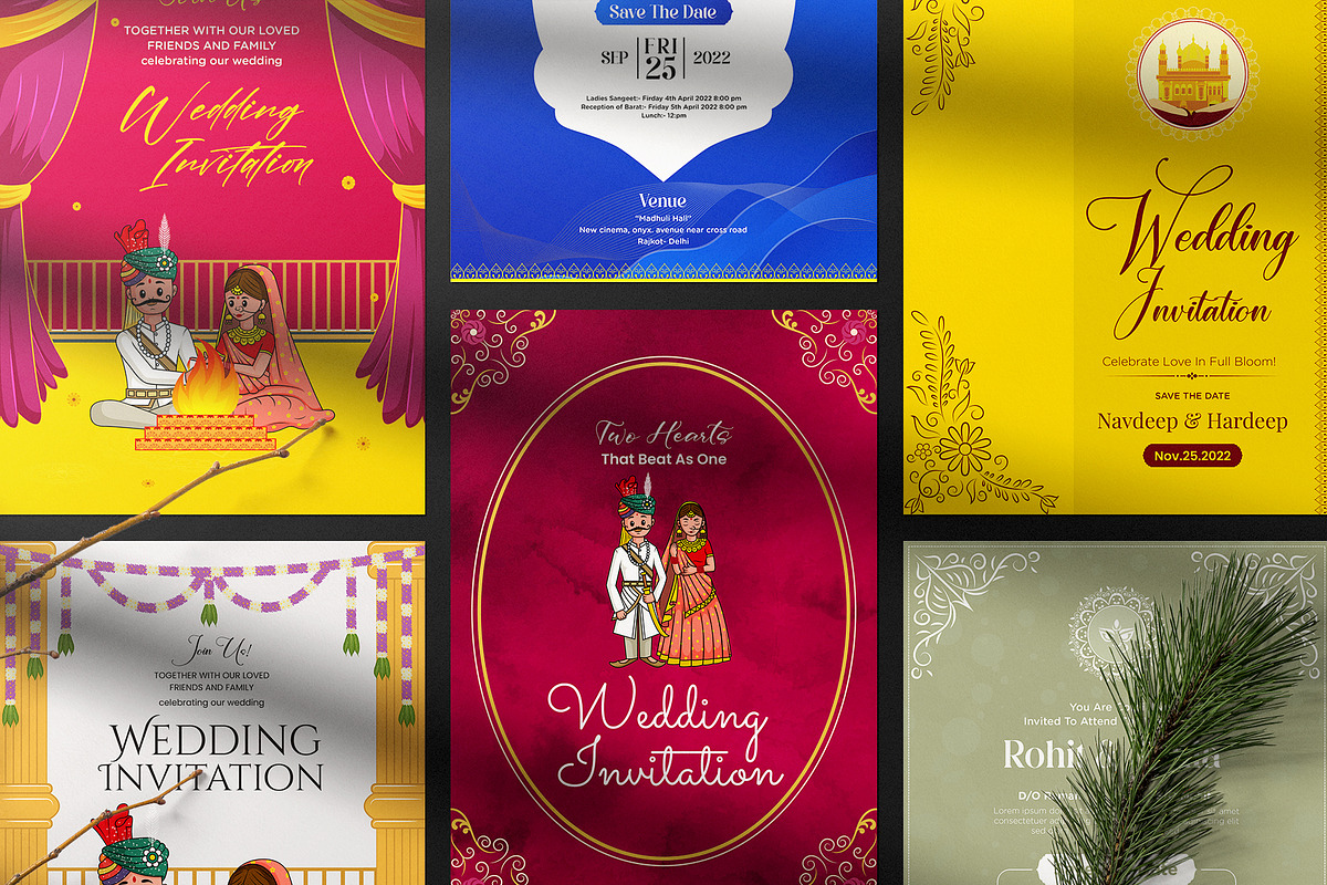 Indian Wedding Invitation Cards, an Invitation Template by Creative Hatti (Photo 2 of 6)
