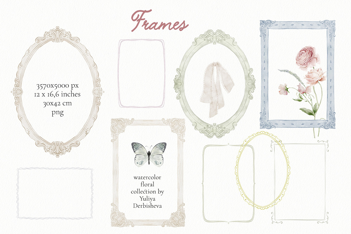 Garden Flowers Wildflowers clipart, a Decorative Illustration by Yuliya Derbisheva (Photo 10 of 14)