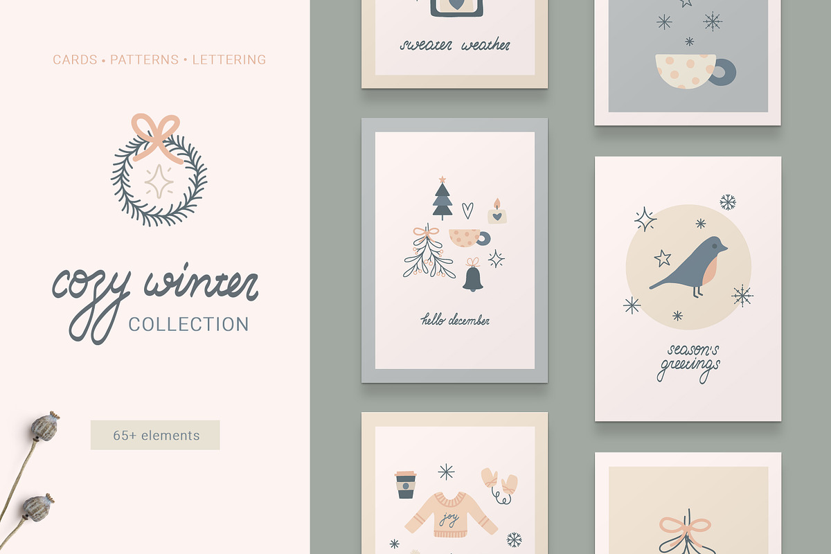 Cozy Winter Christmas Collection, a Seasonal Illustration by Little Nordic Atelier (Photo 1 of 8)