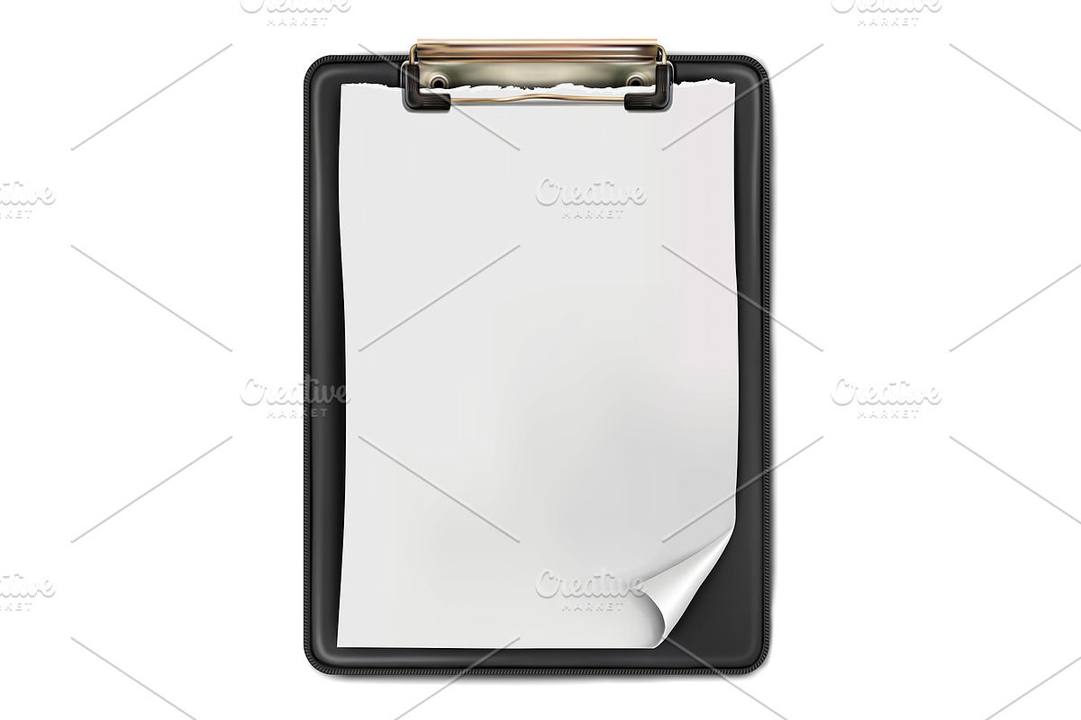 Black clipboard white blank of paper, an Object Graphic by StudioVin