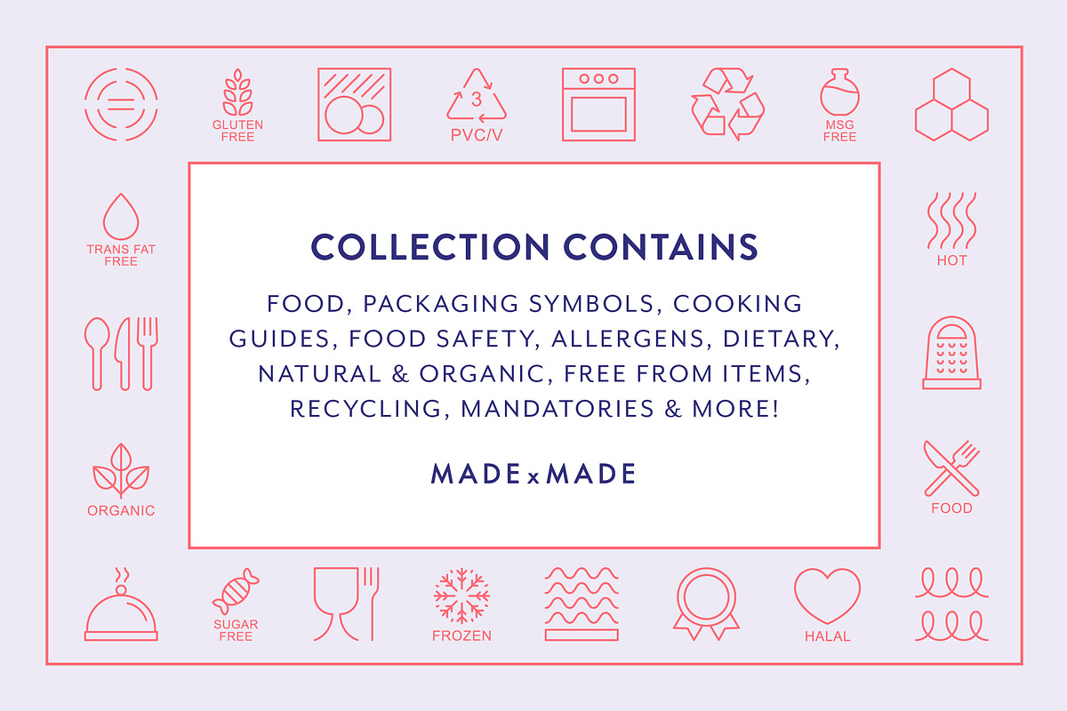 Food Packaging Line Icons, an Outline Icon by Made by Made (Photo 2 of 8)