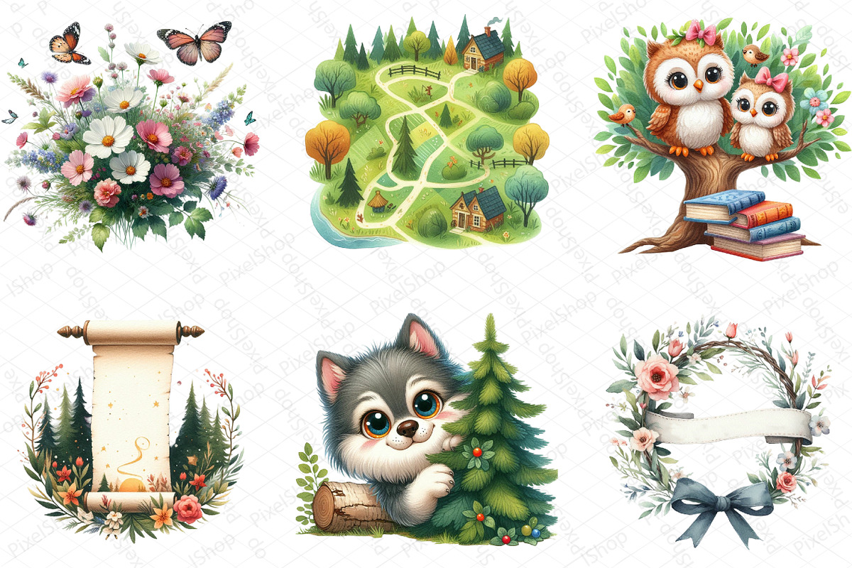 Cute Safari Party Animal Watercolor, an Illustration by DreamPrint404 (Photo 5 of 6)