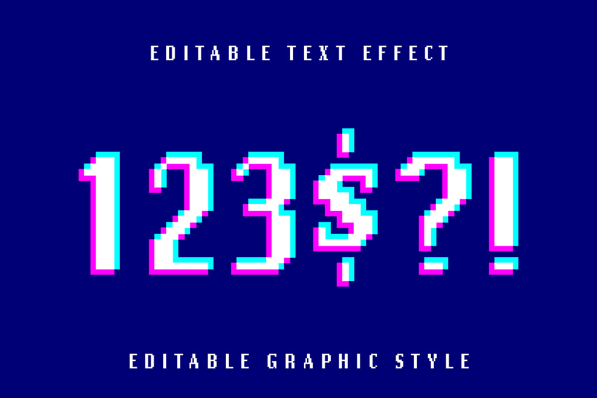 Retro Pixel Glitch Text Effect preview 2