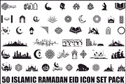 50 Islamic Ramadan Eid Icon Set, an Illustration by BIPLOB EXPERT (Thumbnail 1 of 51)