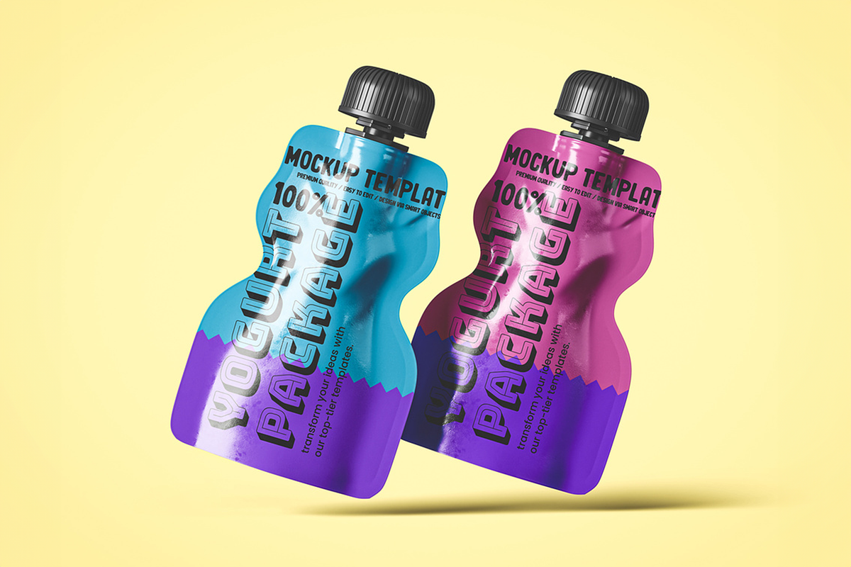 2 Plastic Yogurt Packaging Mockup, an Advertising Mockup by Se٧enStudio (Photo 2 of 2)