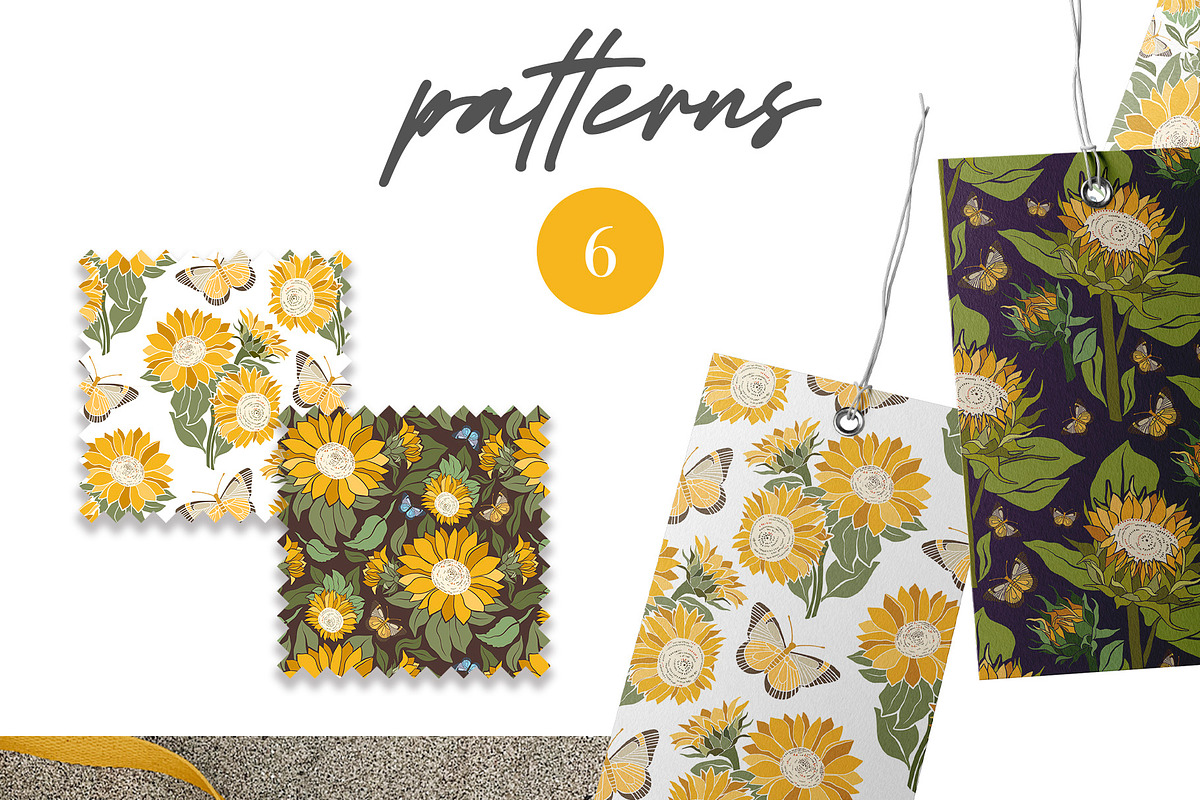 Sunflowers - Graphic & Patterns, an Illustration by Alina Sh (Photo 3 of 5)
