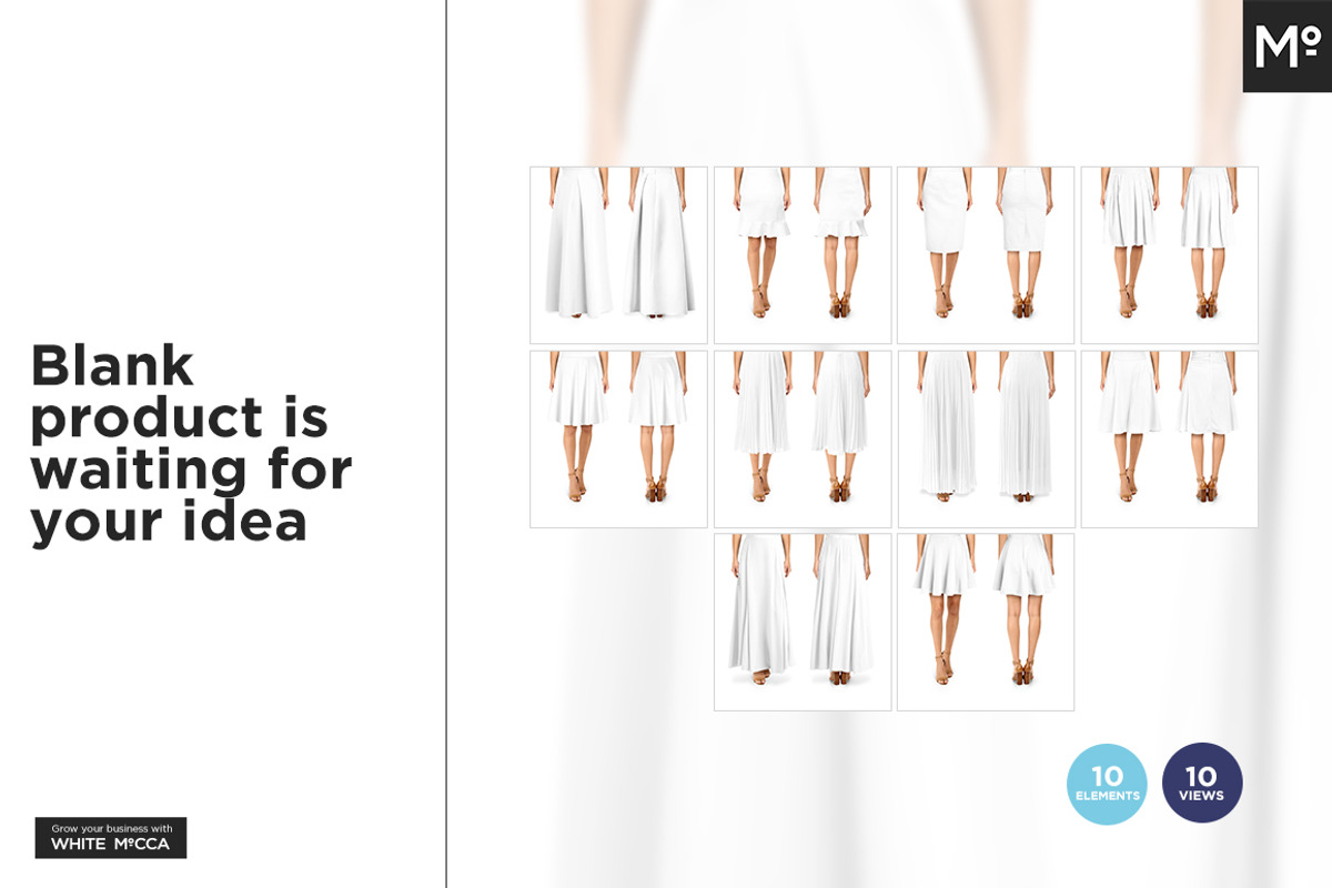 10x Women Skirts Mock-ups Set, a Pens & Pencil Mockup by Mocca Mockups Store (Photo 3 of 15)