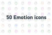 50 Emotion line icons, an Outline Icon by vladimir..lavrentev (Thumbnail 2 of 6)