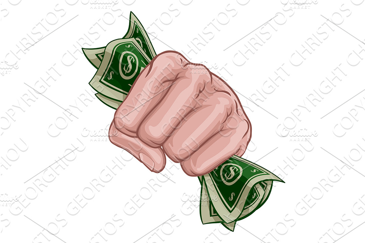 Money Cash Fist Hand Comic Pop Art, a Finance Illustration by Christos Georghiou