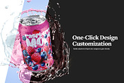 Can With Splash Slow Motion Mockup, a Product Mockup by rebrandy (Thumbnail 3 of 10)