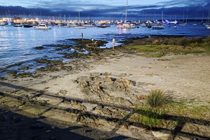 Small beach and ships at background, punta del este city, urugua, a Holiday Photo by DanFLCreativo