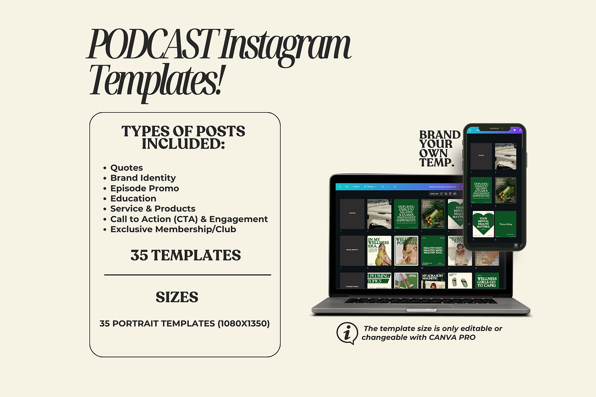 Podcast Canva Templates, a Social Media Template by BYOTstudios (Photo 8 of 11)