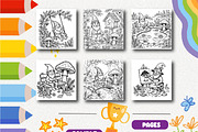 Gnomes Mushroom Garden Coloring, a Seasonal Illustration by Design Zone (Thumbnail 3 of 5)