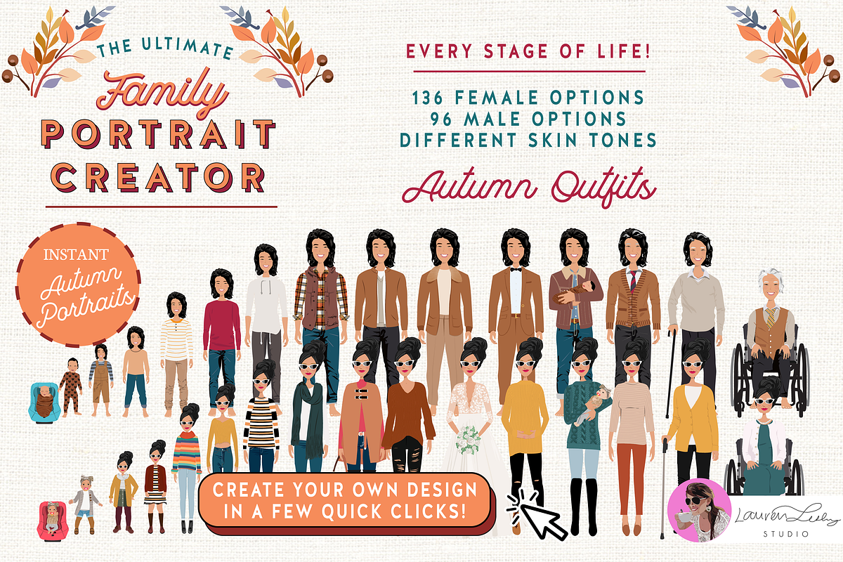 Portrait Creator Fall Outfits Family, a Person Illustration by Lauren Lesley Studio (Photo 15 of 18)