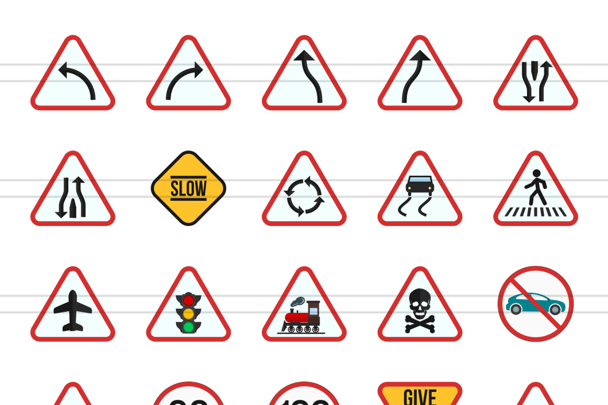 166 Signs & Symbols Flat Icons, an Outline Icon by IconBunny