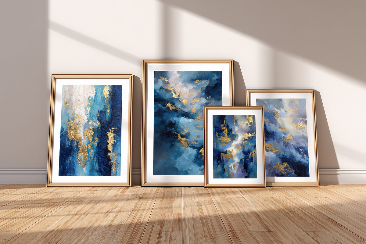 Blue Gold Abstract Illustration, a Decorative Illustration by Housui Patterns (Photo 8 of 12)