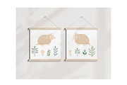 CUTE WOODLAND ARMADILLO PATTERN SET, a Pattern Graphic by tetiartline (Thumbnail 4 of 6)