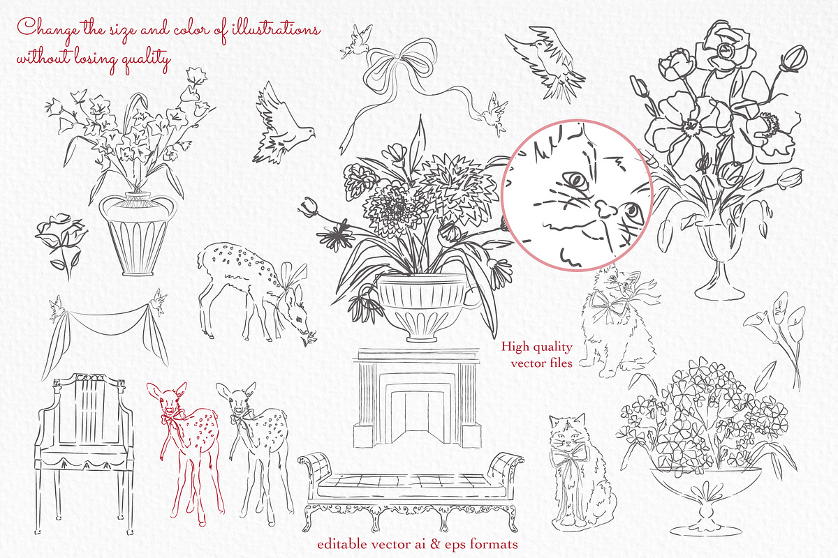 Romantic Chateau Line Art, an Object Graphic by Mio Buono (Photo 5 of 15)