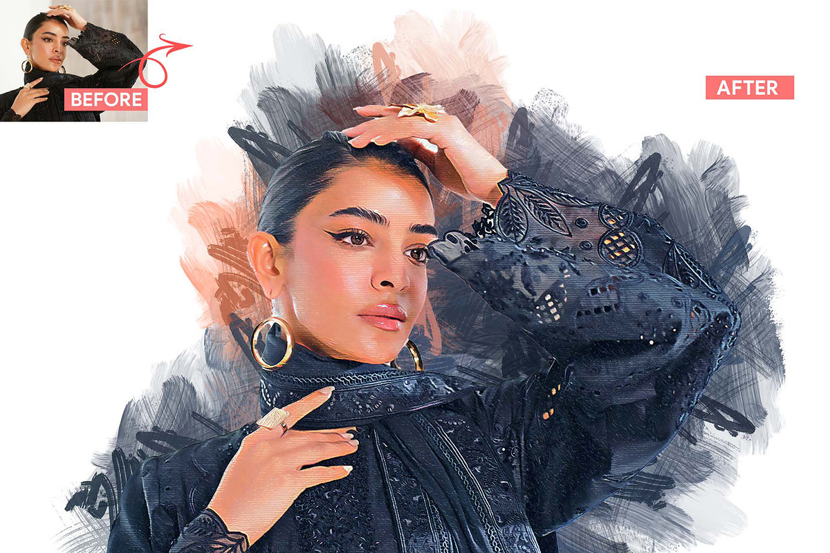 Impasto Canvas Photoshop Action, an Action Add-On by MRI STUDIO (Photo 2 of 17)