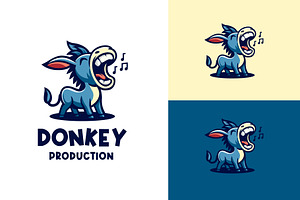 Donkey With Note Music Logo, a Branding & Logo Template by funpixel