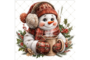 Hot Cocoa Snowman Clipart JPG, an Illustration by Memories By Lea (Thumbnail 9 of 10)