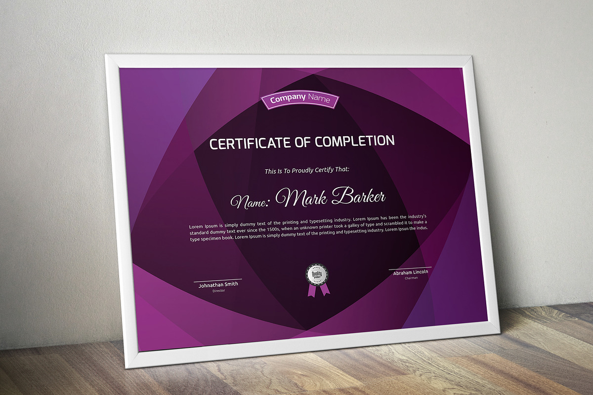 Certificate Word | PSD | AI, a Stationery Template by Curve Design (Photo 3 of 3)