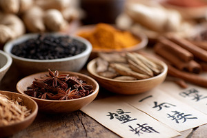 Assortment traditional Asian spices, a Food & Drink Photo by MistyDay