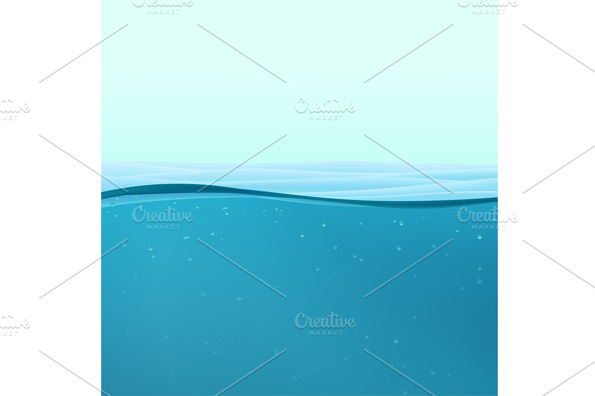 clean water back with water edge, an Illustration by IfH