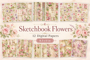 Sketchbook Flowers Junk Journal