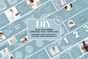 Blue Instagram Carousel Templates