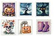 Halloween postage stamp clipart, an Illustration by Designworld (Thumbnail 3 of 6)