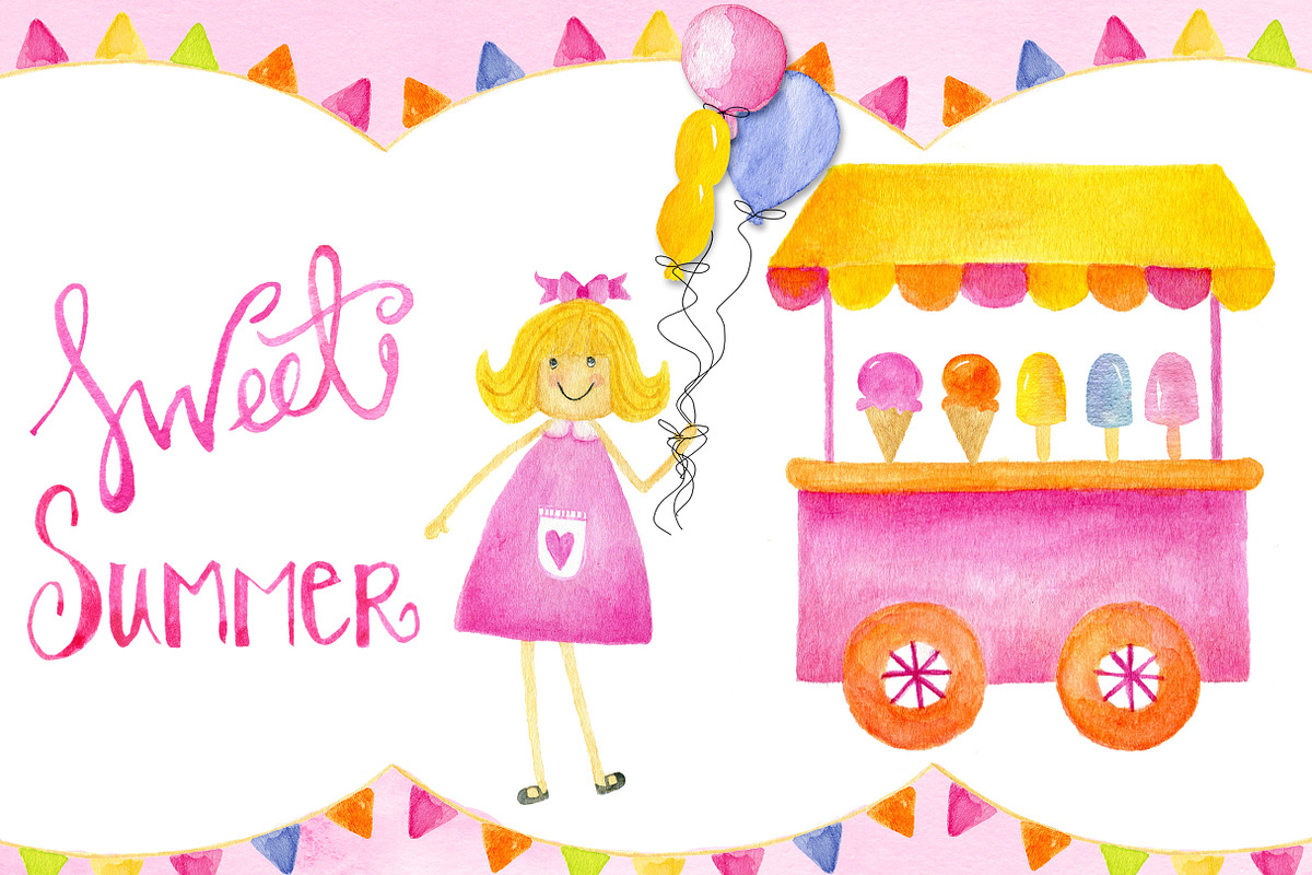 Summer Sweet Digital Papers, a Pattern Graphic by Studio Kitsch (Photo 5 of 5)