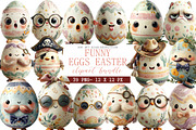 Funny Eggs Easter Clipart, an Illustration by DreamArtGraphic (Thumbnail 1 of 4)