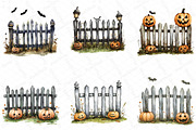 Watercolor Halloween Fence Clipart, an Illustration by DreamPrint404 (Thumbnail 5 of 5)