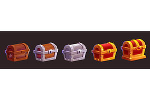 Closed ancient wooden treasure chest, a Finance Illustration by art PVP - market