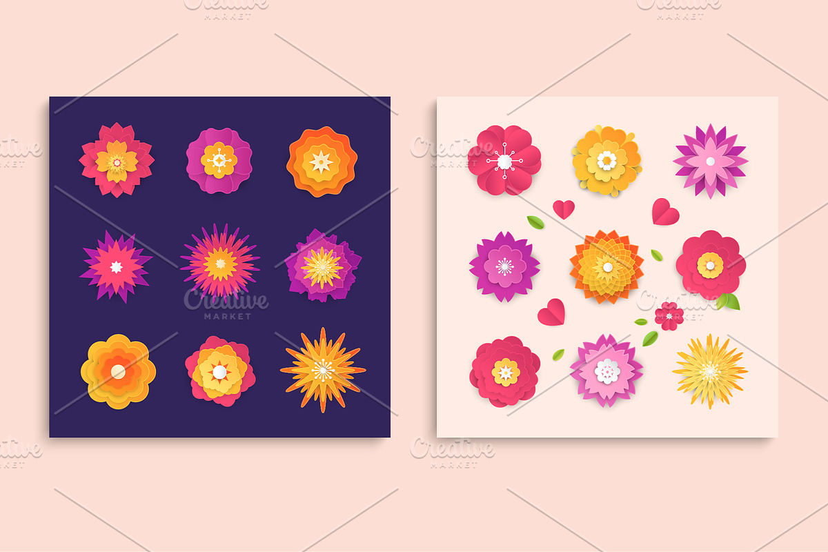 Paper Cut Flowers Card Kit, a Templates & Theme by Boyko Pictures (Photo 6 of 17)