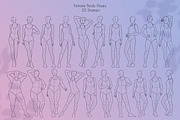 155 Procreate Female Poses Bundle, a Brush Add-On by SmuffizStudio (Thumbnail 2 of 9)