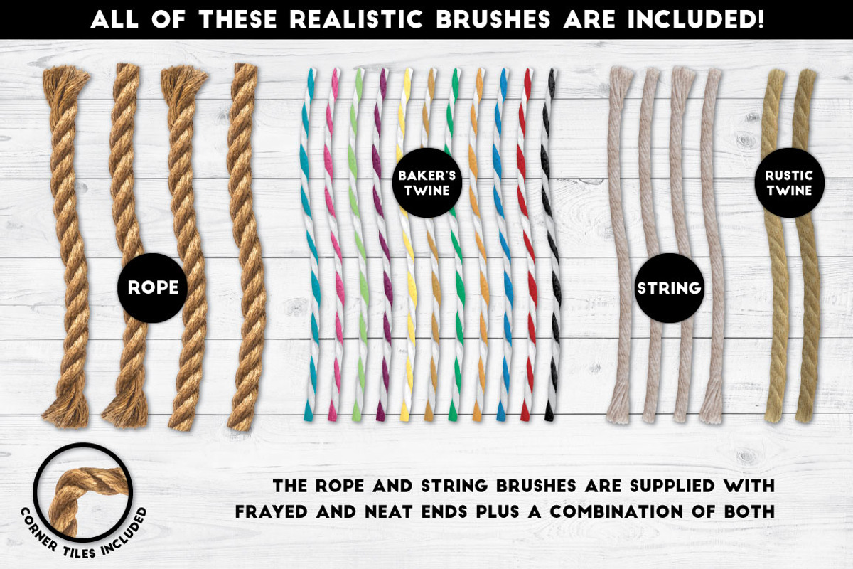 Real Rope - Illustrator Brushes preview 2
