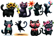 Cat Silhouette Summer Clipart, an Illustration by Designworld (Thumbnail 3 of 6)