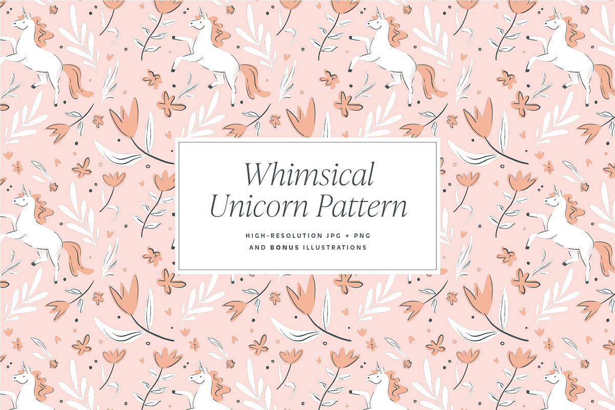 Whimsical Unicorn Pattern, an Animal Illustration by Alisa Wismer Design (Photo 1 of 5)