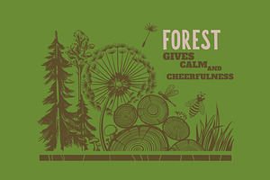 Forest And Growth Rings Decorations