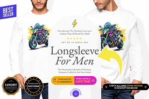 Men Longsleeve 10x Mock-ups