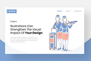 Flight Attendant Illustration Set, a Transportation Illustration by Stock Shape (Thumbnail 3 of 4)