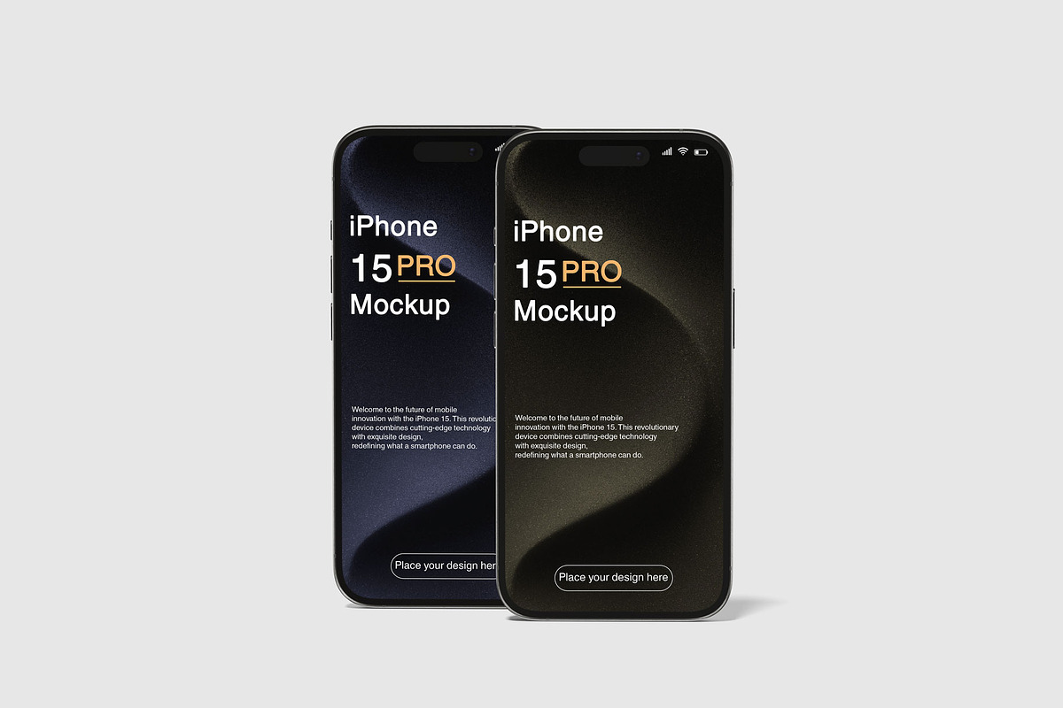 iPhone 15 Pro Mockup, an iPhone Mockup by Jestdio (Photo 7 of 14)