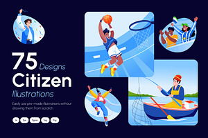 Citizens Illustration Set, a Person Illustration by Creative Stall