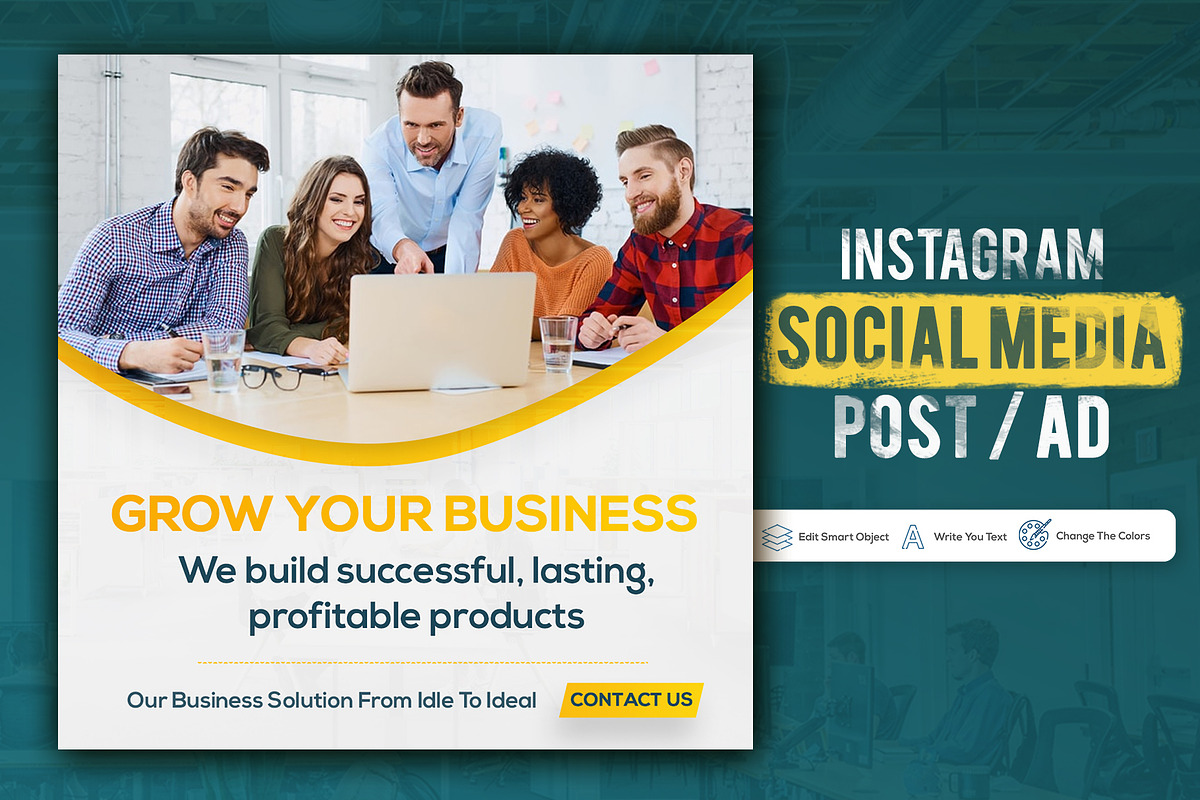 Marketing Agency Instagram Post PSD, a Social Media Template by zokamaric (Photo 1 of 2)