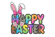 Happy Easter Bunny PNG, Colorful, an Illustration by Designking (Thumbnail 5 of 6)